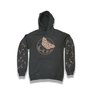 "Celestial Moth" hoodie (New Railroad Grey) - Silky Screens