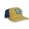 Load image into Gallery viewer, "Kishwaukee" corduroy mesh hat (tan/navy)