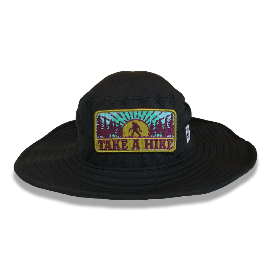 "Take a hike" Ultralight Booney hat (Black)