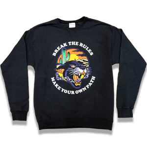 "Break The Rules" crewneck sweater (Black) - Silky Screens