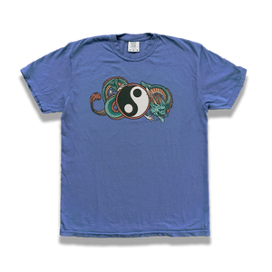 "Yin-Yang Dragon" tee shirt (China Blue)